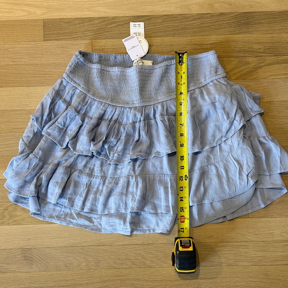 NWT Skort Tiered Ruffled Mini Skirt, High Rise, Blue , XL